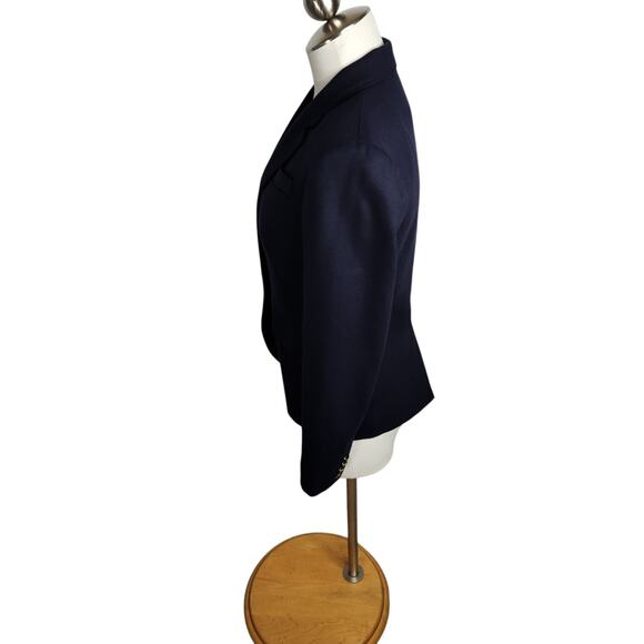 J. Crew Schoolboy Blazer Womens Size 4 Navy Blue Gold Buttons‎ Wool Blend Lined - Picture 8 of 12